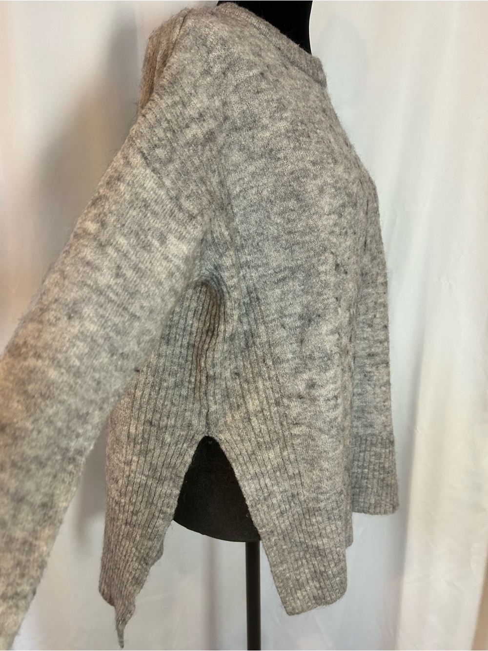 H&M Divided Alpaca Wool Blend Gray Marled Sweater Women’s M - Picture 2 of 9